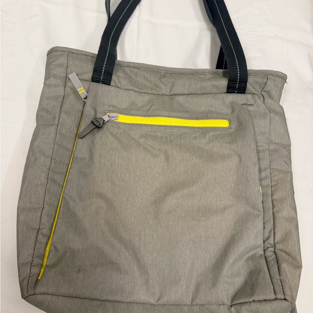 Manduka yoga hot yoga gym bag. Holder for yoga mat. Like new with sweat bag
